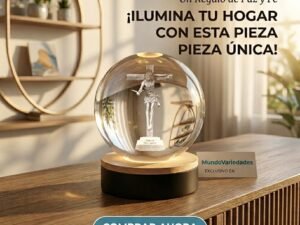 Lampara Esferica Cristal Grabado Figura