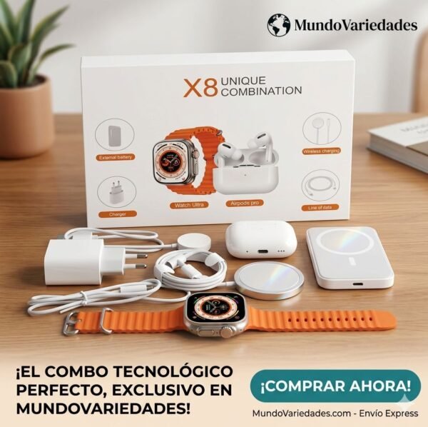 KIT RELOJ X8 Ultra -AUDIFONOS -BATERIA