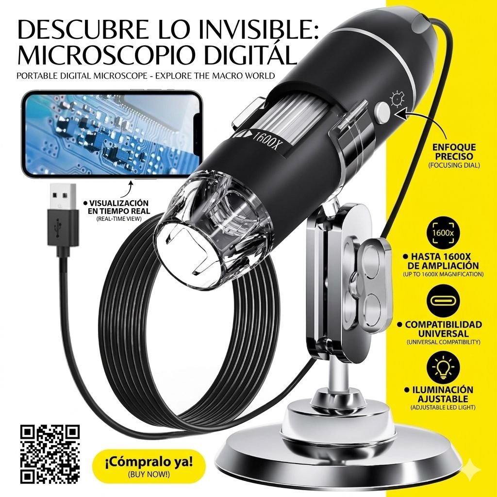 Microscopio Digital 1600x Usb Portatil